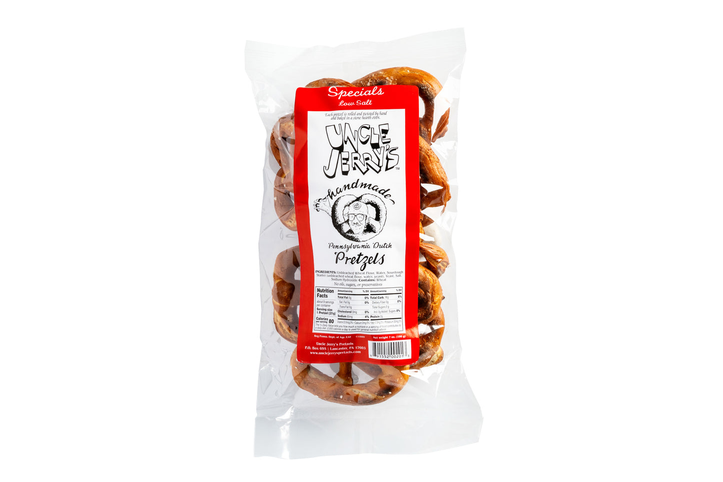 Bag of low salt pretzels