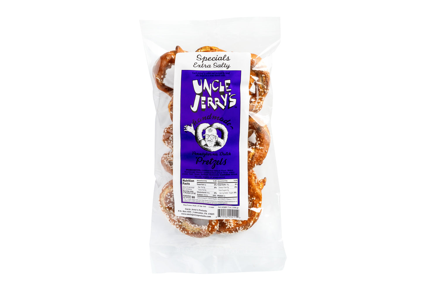 Bag of extra salty pretzels.