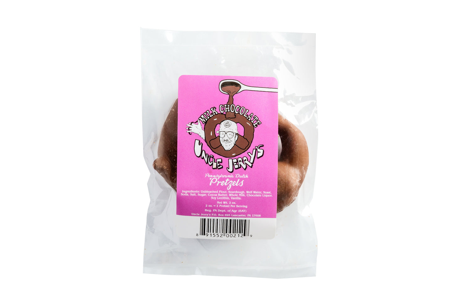 Single pack of milk chocolate covered pretzel