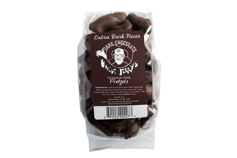 Extra Dark Pretzel Pieces Covered in Dark Chocolate