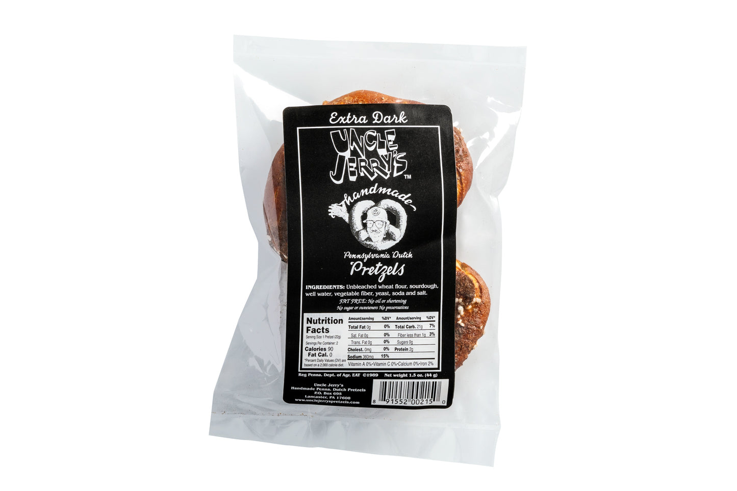 Single pack of extra dark salted pretzels