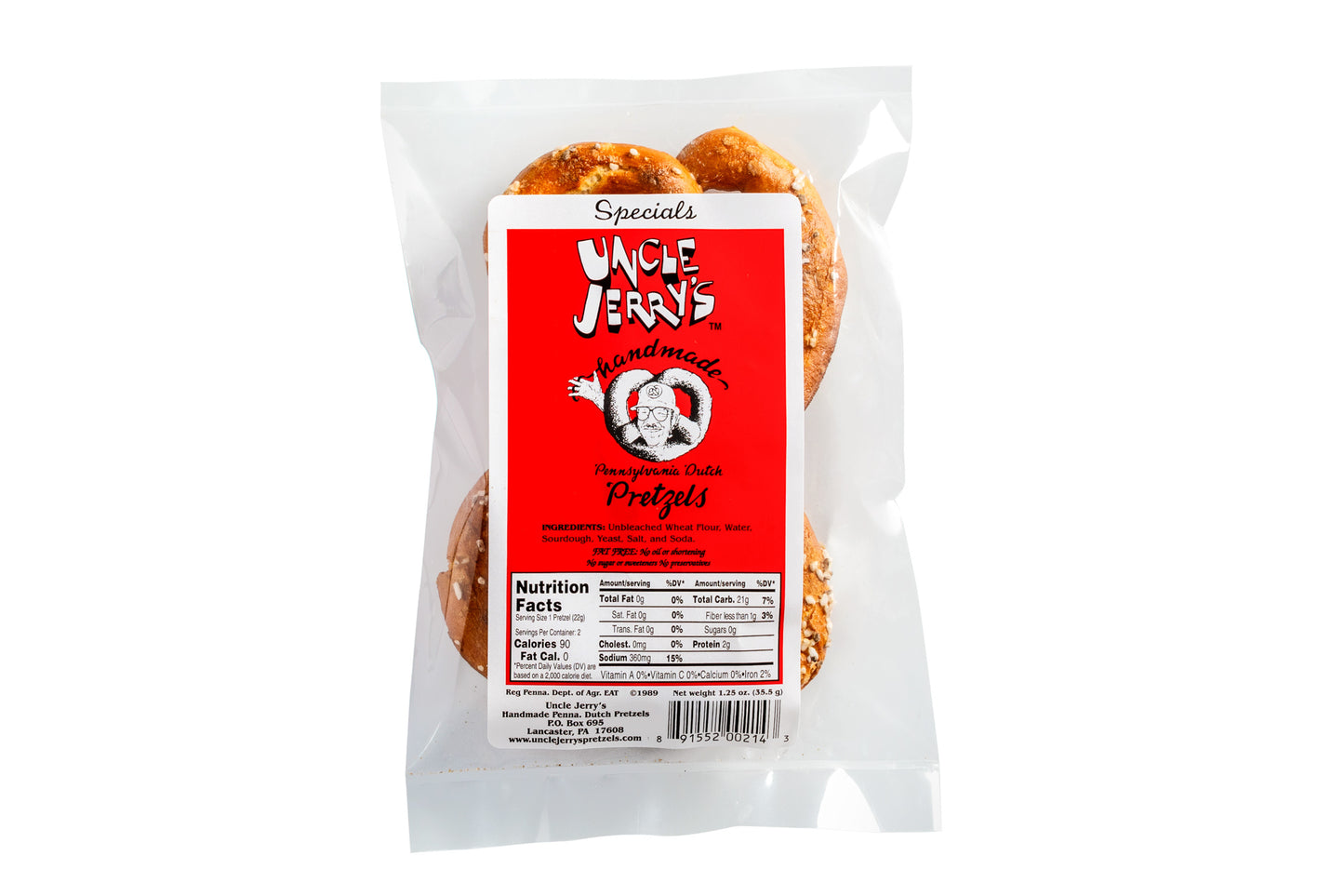Single pack of regular salt specials pretzels