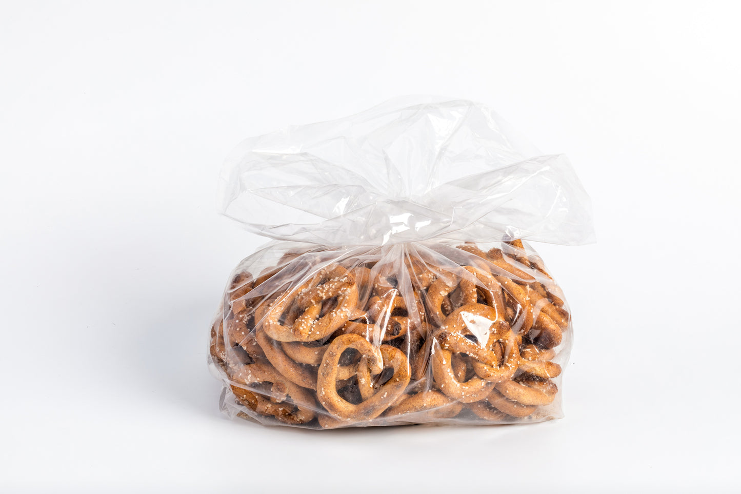 Clear bag of whole wheat pretzels