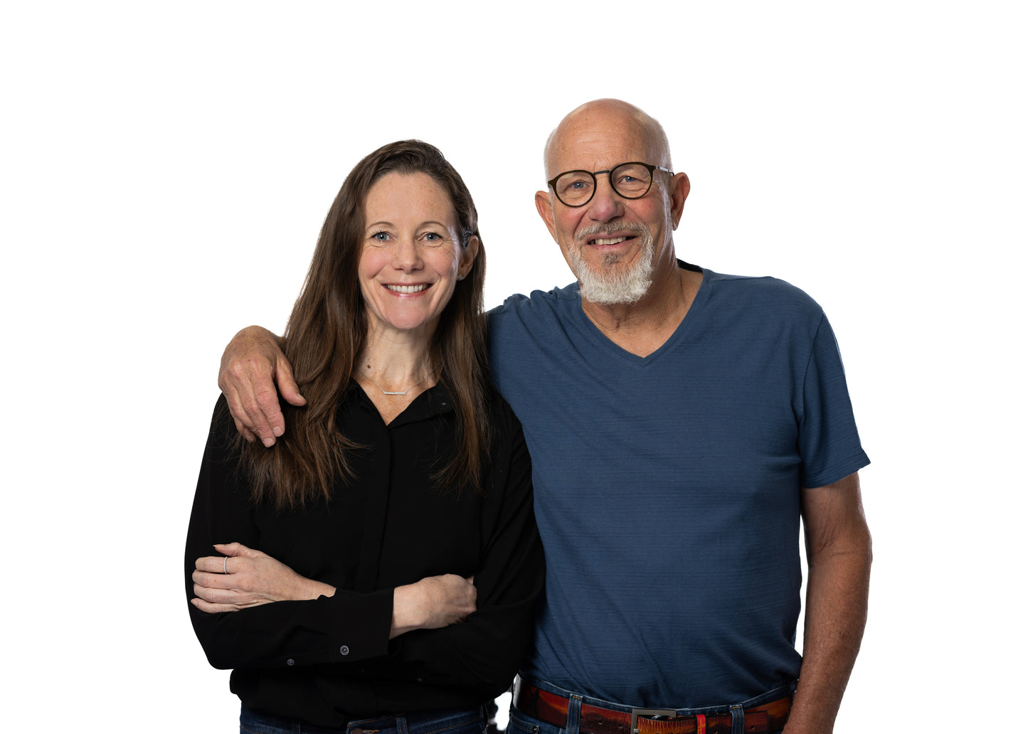 Smiling man and woman standing together after eating uncle jerry pretzels